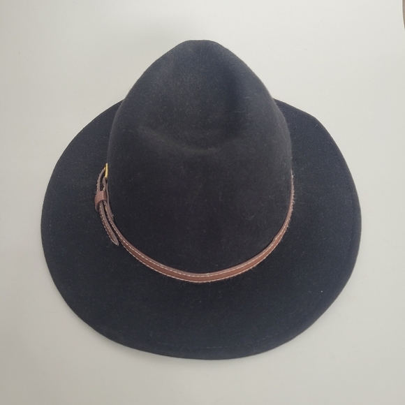 Black felted fedora hat - Picture 2 of 11